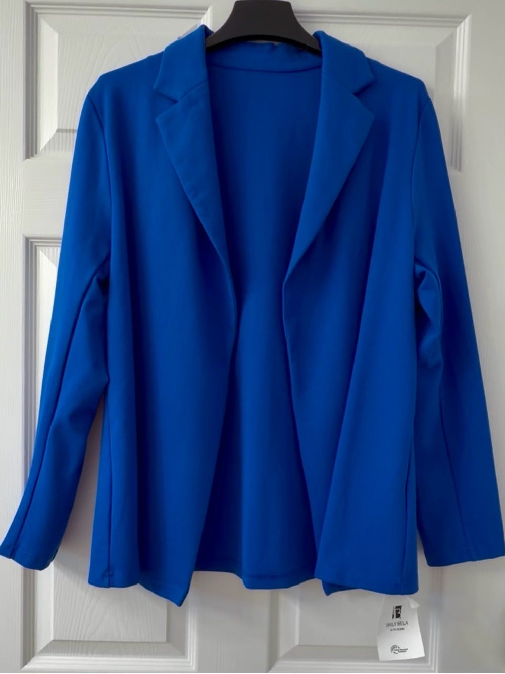 Imily Bela~ Women's Open Front Blazer Jacket - Cobalt Blue XL